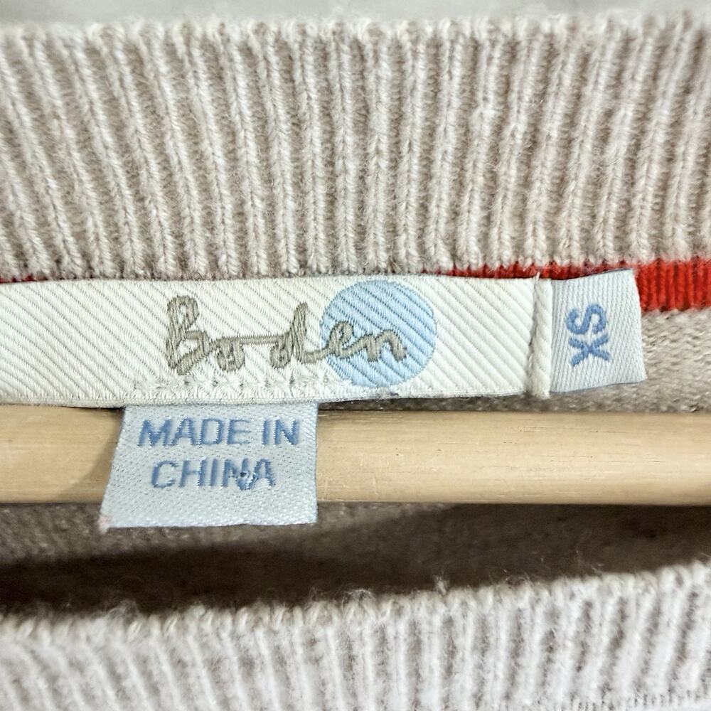 Boden Beige and Red Striped Long Sleeve Sweater Button Details Size XS OO242 - Picture 4 of 6